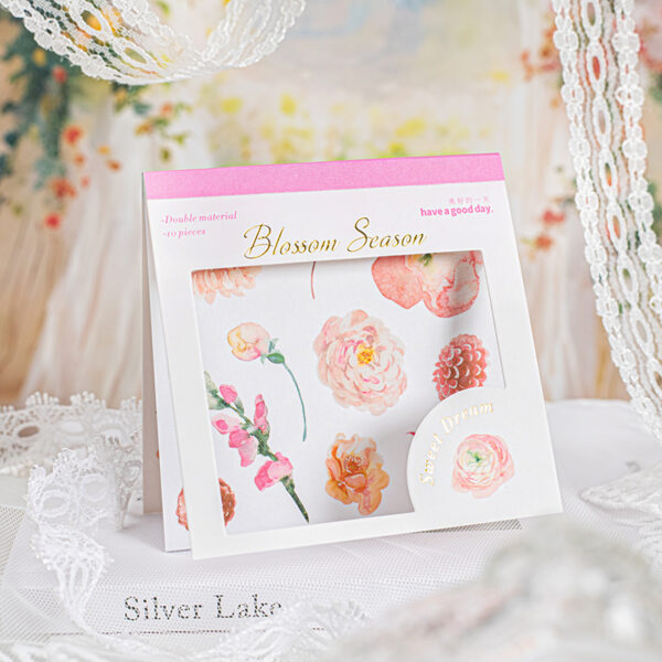 PET Sticker Flower Theme Stickers 10 sheets