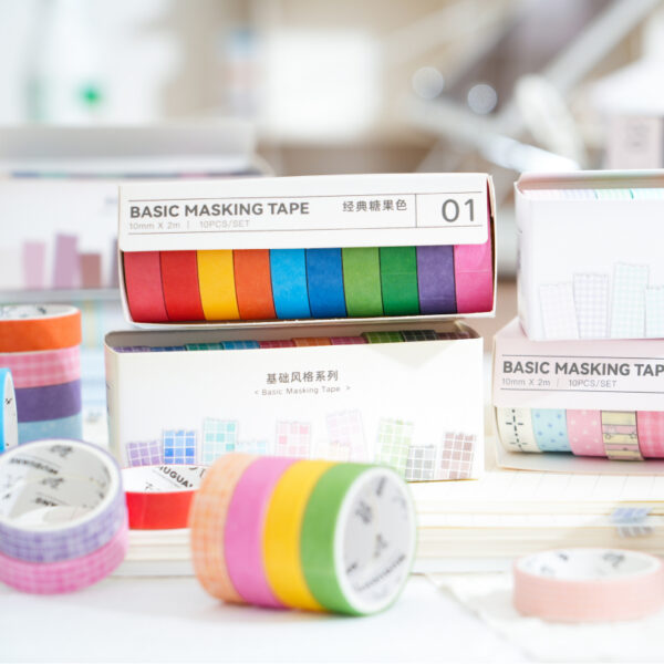 Tape Set Basic Style Collection Candy Colors 10 Rolls - Image 2