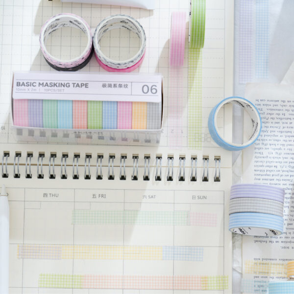Tape Set Basic Style Collection Candy Colors 10 Rolls - Image 4