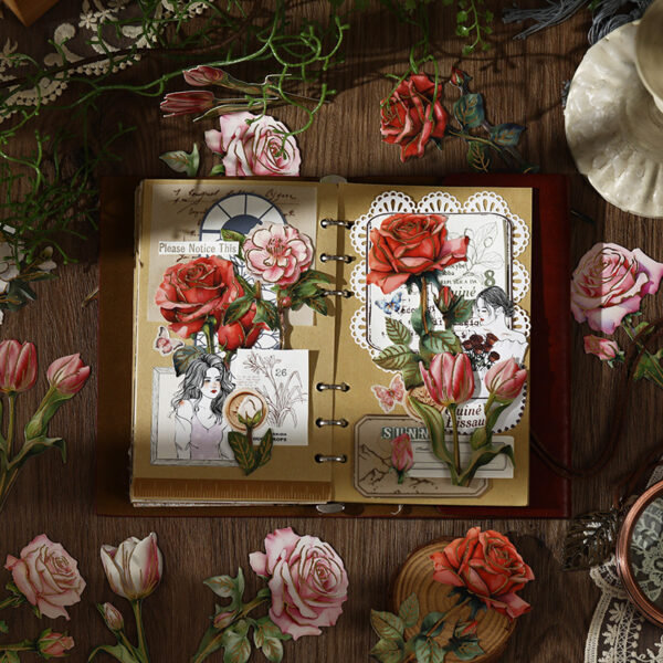 Material Pack Flower Retro Gold-stamped Bouquet 8PCS - Image 10