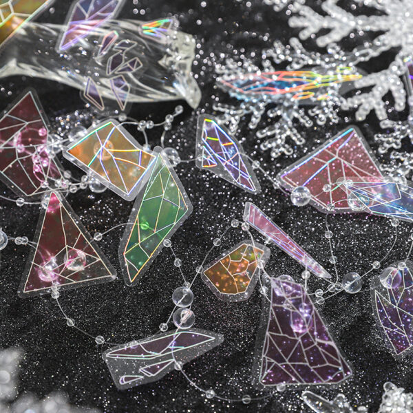 Pre-cut PET stickers Glass Fragments Theme 3 Sheets - Image 9