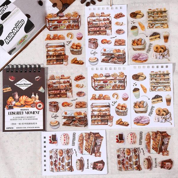 Sticker Book Leisure Time Food Theme 18 Sheets - Image 9