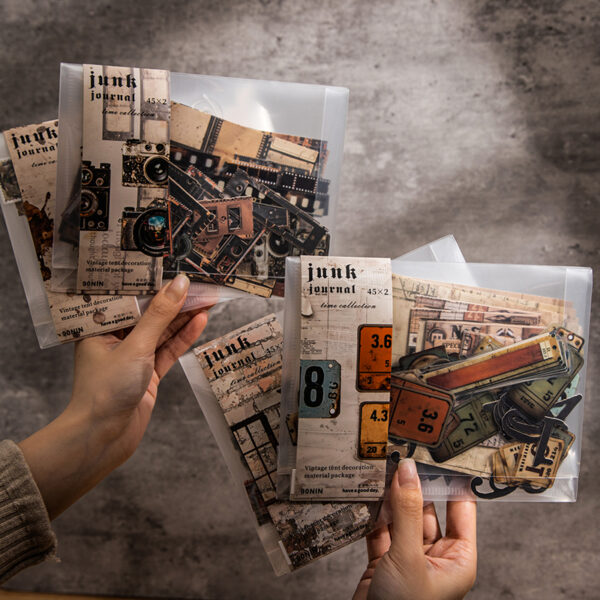 Material Pack Time Collection Vintage Stickers & Papers 90pcs - Image 8