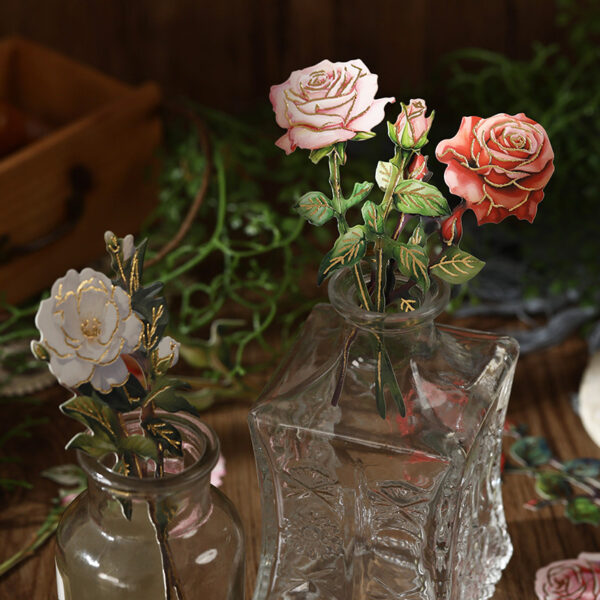 Material Pack Flower Retro Gold-stamped Bouquet 8PCS - Image 11