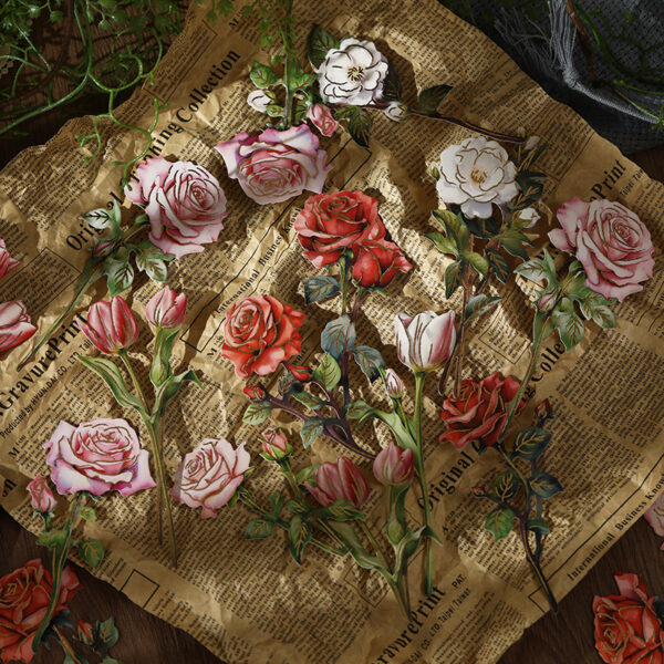 Material Pack Flower Retro Gold-stamped Bouquet 8PCS - Image 14
