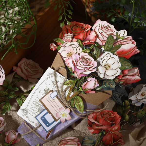 Material Pack Flower Retro Gold-stamped Bouquet 8PCS - Image 15