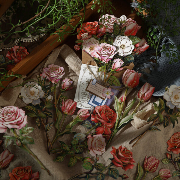 Material Pack Flower Retro Gold-stamped Bouquet 8PCS - Image 16