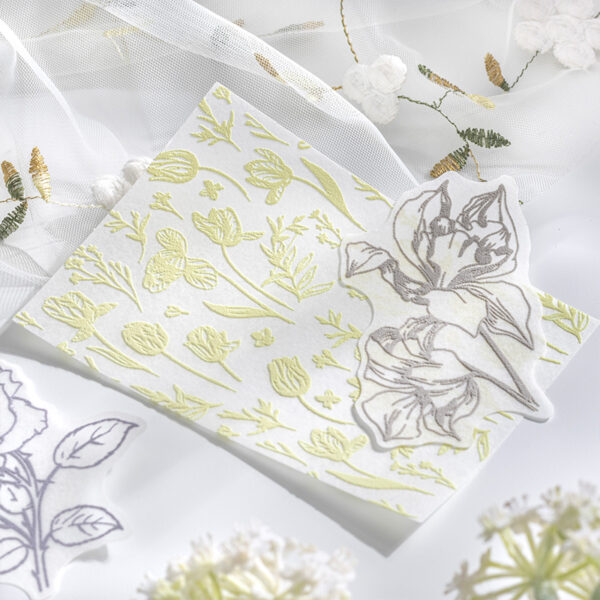 Stickers Flowers Morandi Color Plant Theme Stickers 12 PCS