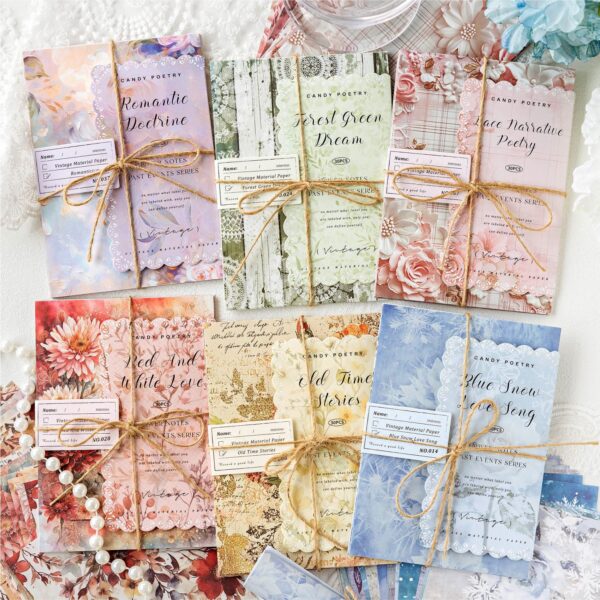 Decorative Paper Vintage Flower Theme 30 Sheets - Image 2
