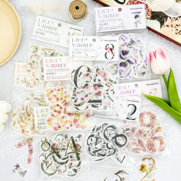 Sticker Pack Cursive Number Stickers 40PCS - Image 6