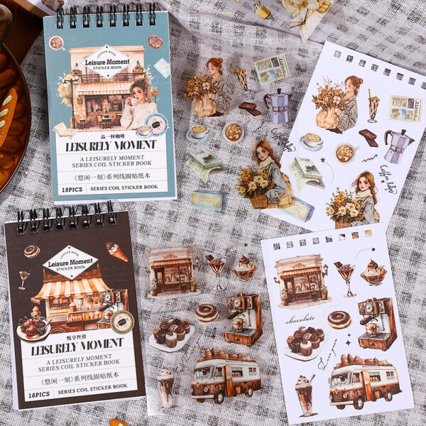 Sticker Book Leisure Time Food Theme 18 Sheets