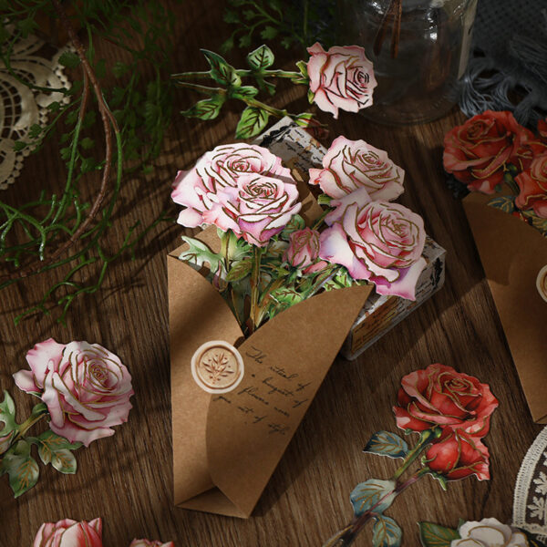 Material Pack Flower Retro Gold-stamped Bouquet 8PCS