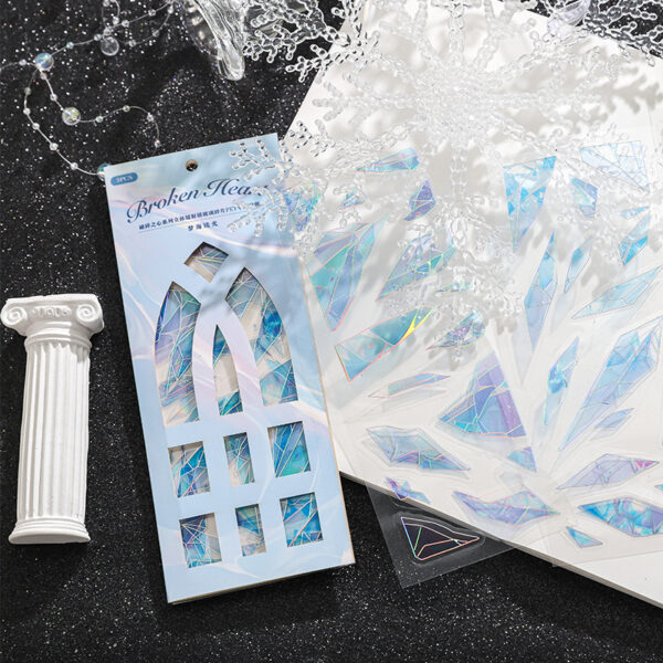 Pre-cut PET stickers Glass Fragments Theme 3 Sheets - Image 3