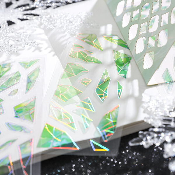 Pre-cut PET stickers Glass Fragments Theme 3 Sheets - Image 4
