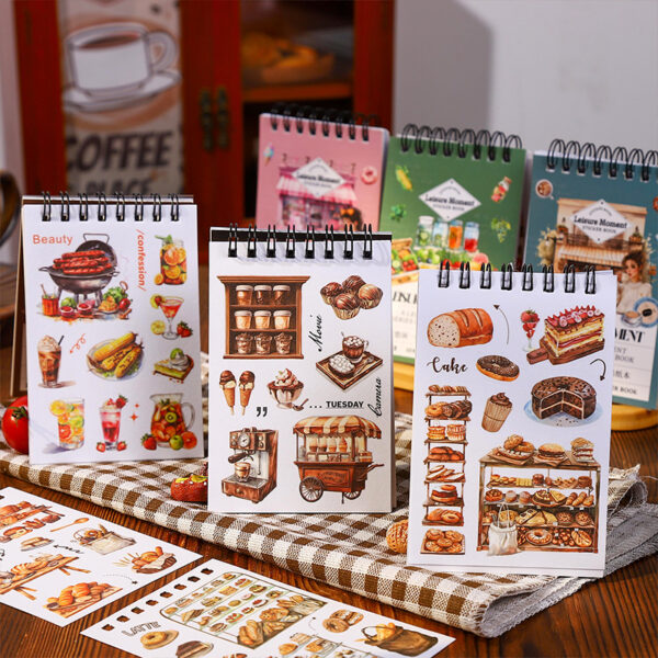 Sticker Book Leisure Time Food Theme 18 Sheets - Image 3