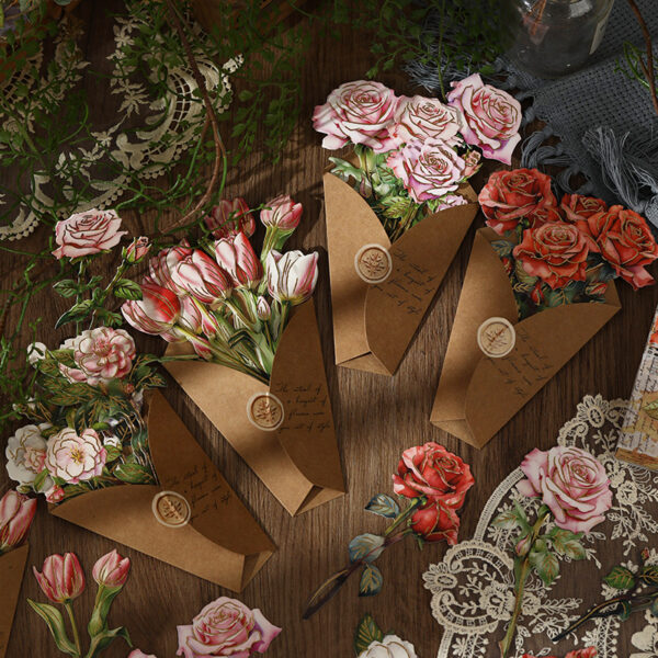 Material Pack Flower Retro Gold-stamped Bouquet 8PCS - Image 5