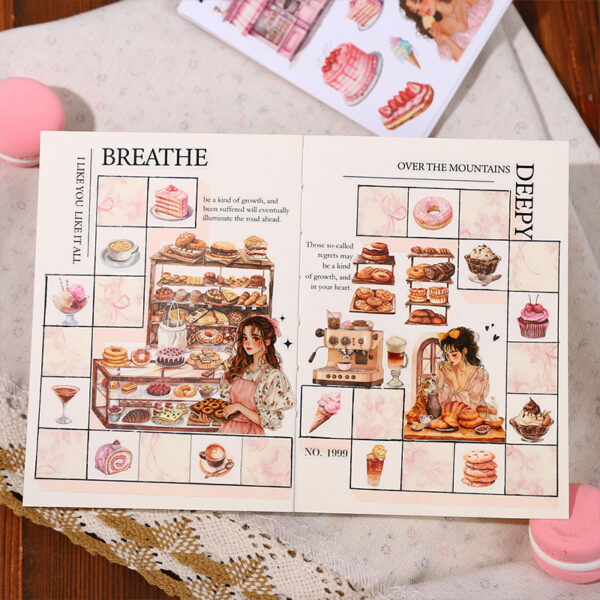 Sticker Book Leisure Time Food Theme 18 Sheets - Image 4