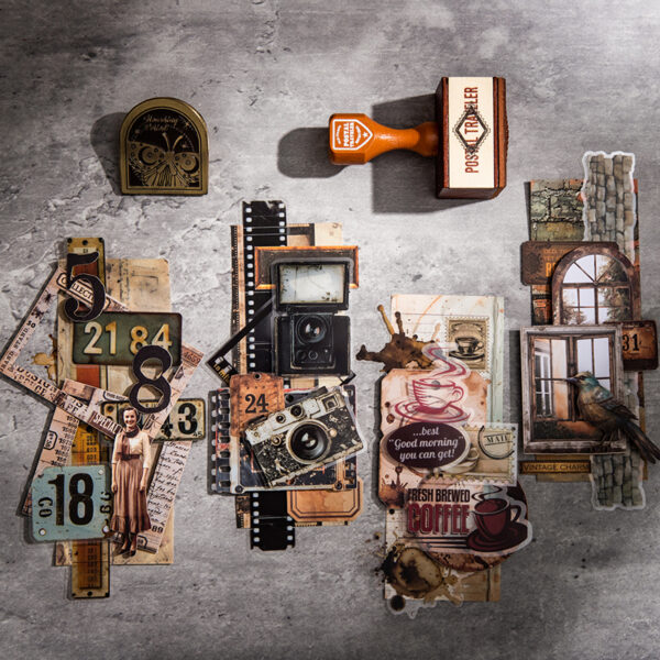 Material Pack Time Collection Vintage Stickers & Papers 90pcs - Image 5