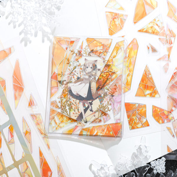 Pre-cut PET stickers Glass Fragments Theme 3 Sheets - Image 6