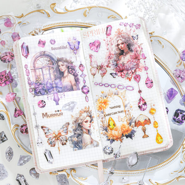 Pre-cut PET stickers Gemstone and Diamond Theme 3 Sheets - Image 7
