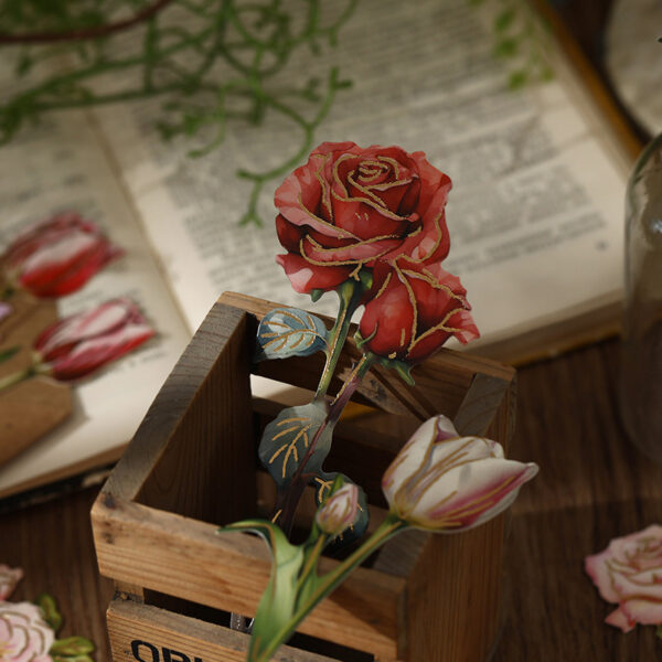Material Pack Flower Retro Gold-stamped Bouquet 8PCS - Image 7