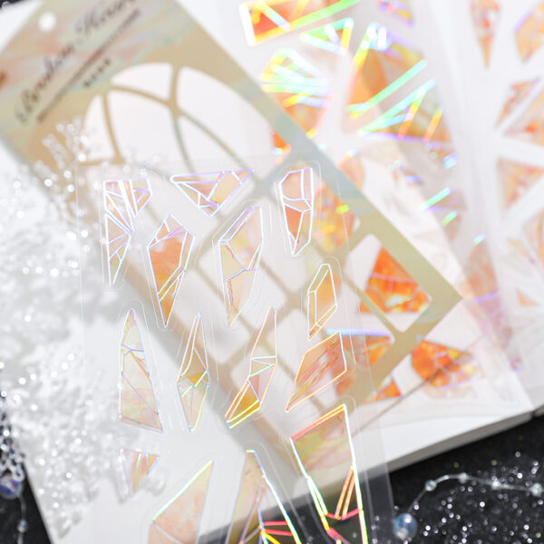 Pre-cut PET stickers Glass Fragments Theme 3 Sheets