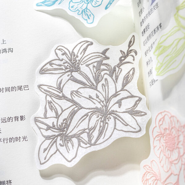 Stickers Flowers Morandi Color Plant Theme Stickers 12 PCS - Image 6