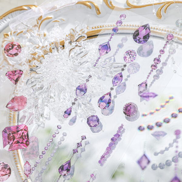Pre-cut PET stickers Gemstone and Diamond Theme 3 Sheets - Image 8