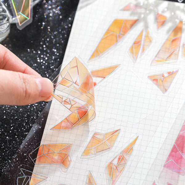 Pre-cut PET stickers Glass Fragments Theme 3 Sheets - Image 8