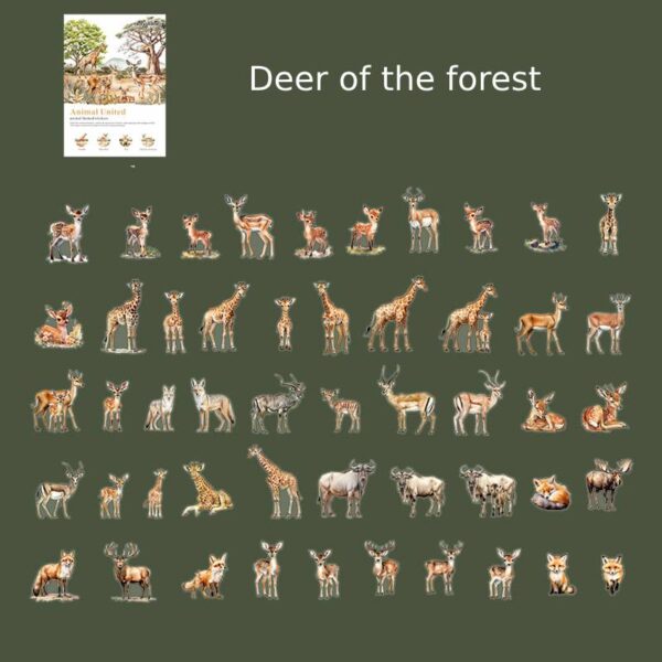 Sticker Pack Animal United Series Animal Theme Stickers 50 Pieces - Image 5
