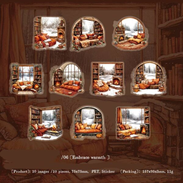 PET stickers Window Scene Theme 10PCS - Image 5