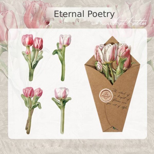 Material Pack Flower Retro Gold-stamped Bouquet 8PCS - Image 18