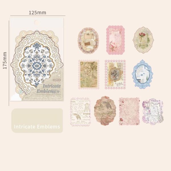 Decor Paper Pack Retro Hollow Decorative Paper 10PCS - Image 9