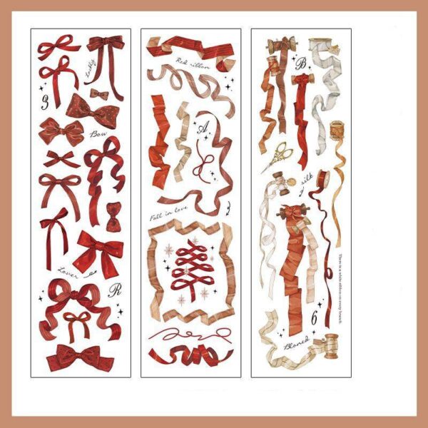 PET stickers Retro decorative stickers 6 Sheets - Image 8