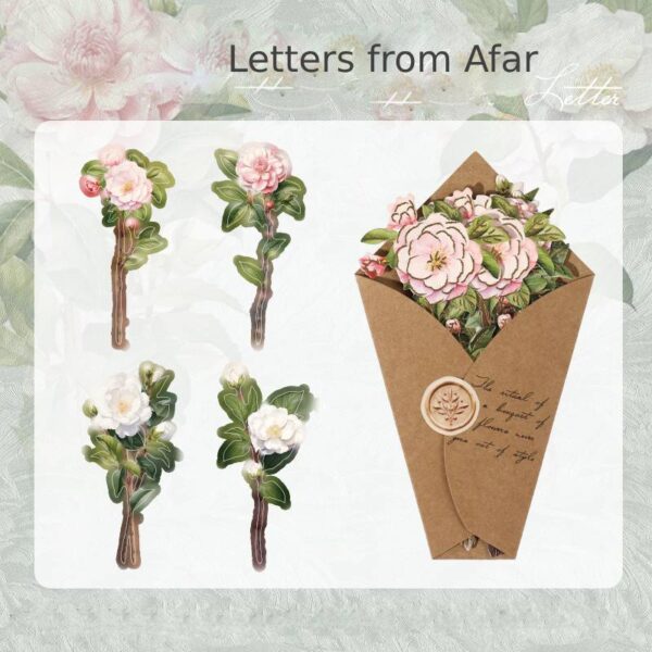 Material Pack Flower Retro Gold-stamped Bouquet 8PCS - Image 19