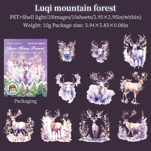 Sticker Pack Deer Theme Shell Light Stickers 10PCS - Image 9