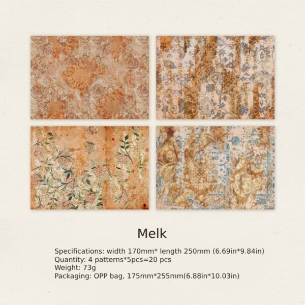 Background Decorative Paper Baroque Remnants Series 20PCS - Image 11