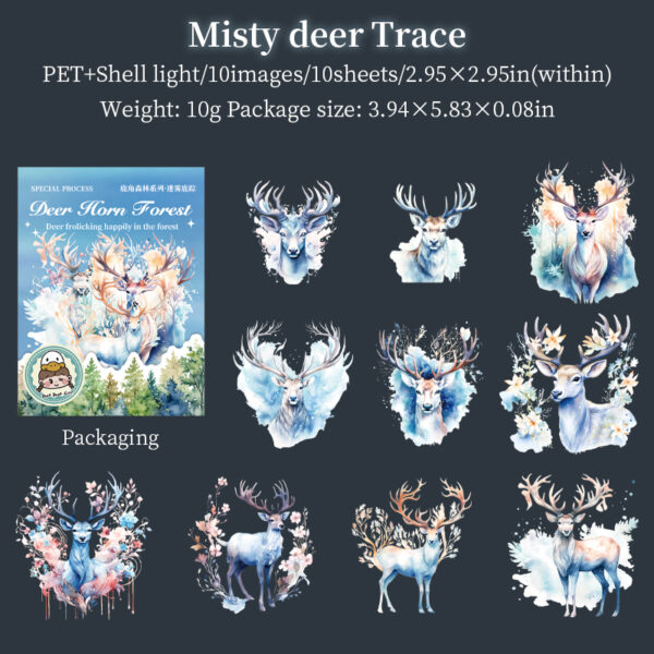 Sticker Pack Deer Theme Shell Light Stickers 10PCS - Image 10