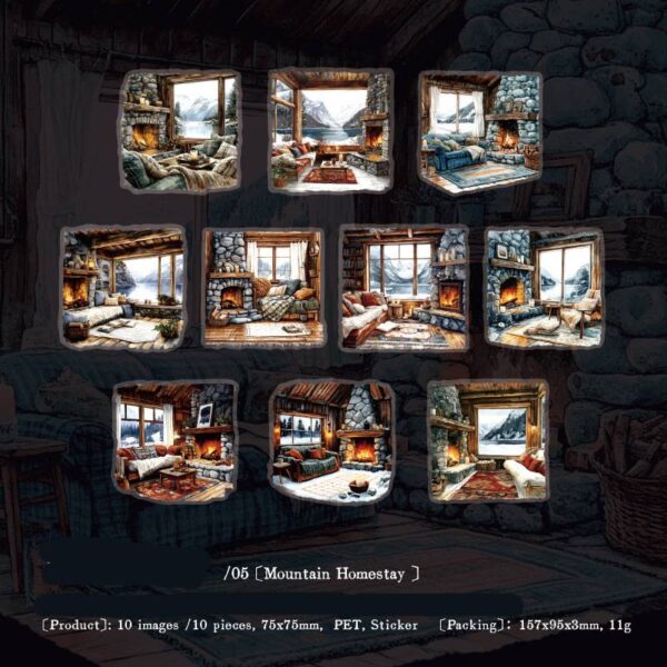 PET stickers Window Scene Theme 10PCS - Image 7