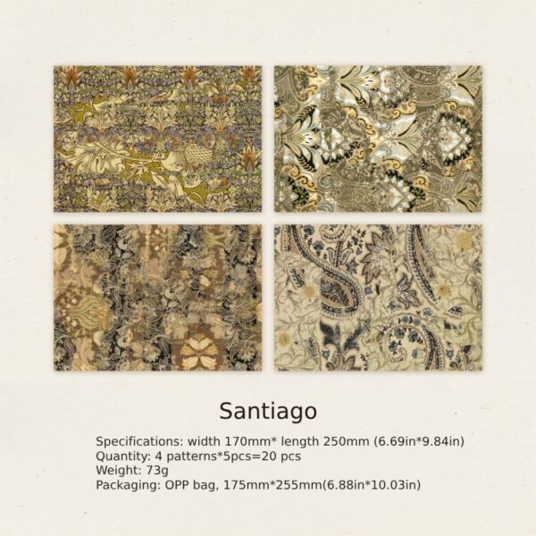 Background Decorative Paper Baroque Remnants Series 20PCS - Image 9