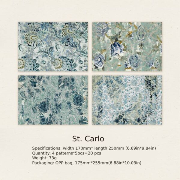 Background Decorative Paper Baroque Remnants Series 20PCS - Image 8