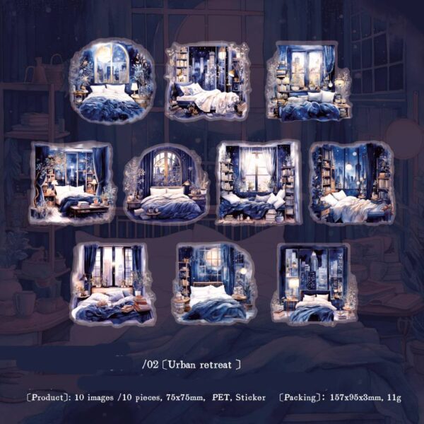 PET stickers Window Scene Theme 10PCS - Image 9