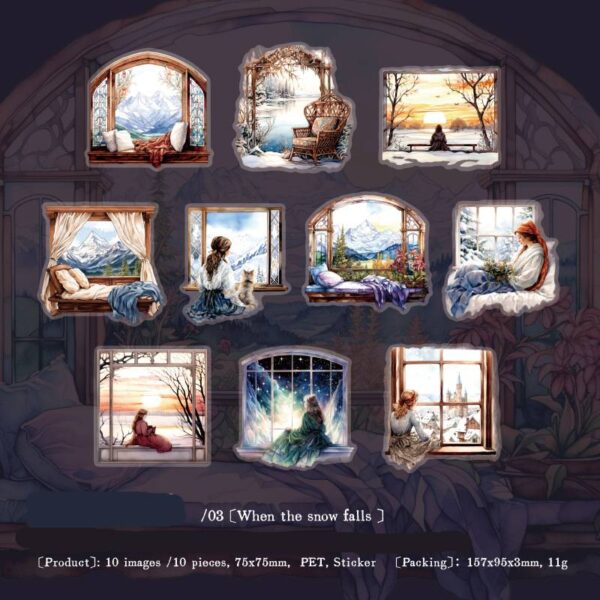 PET stickers Window Scene Theme 10PCS - Image 10