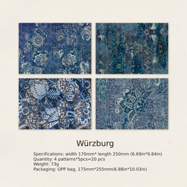 Background Decorative Paper Baroque Remnants Series 20PCS - Image 7