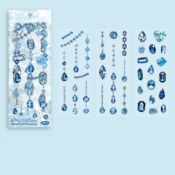 Pre-cut PET stickers Gemstone and Diamond Theme 3 Sheets - Image 11