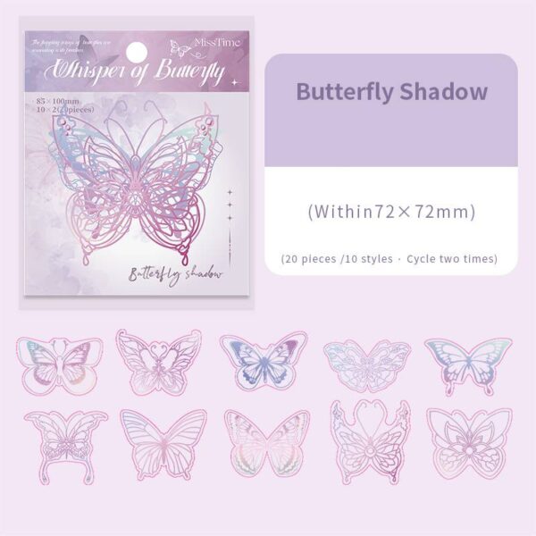 PET sticker pack Butterfly Theme Stickers 20PCS - Image 12
