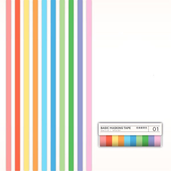 Tape Set Basic Style Collection Candy Colors 10 Rolls - Image 9