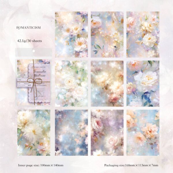 Decorative Paper Vintage Flower Theme 30 Sheets - Image 6