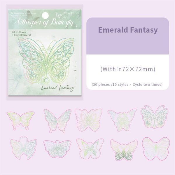 PET sticker pack Butterfly Theme Stickers 20PCS - Image 10