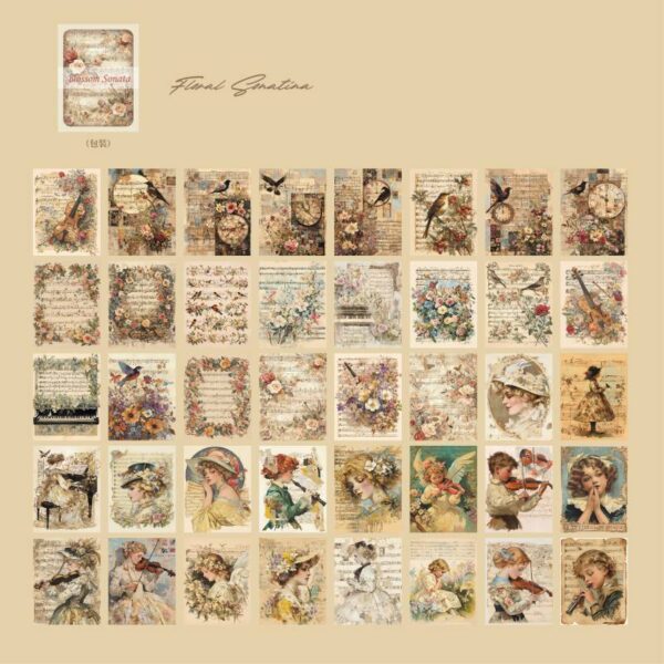 Decorative Paper Set Vintage Decorative Paper 80PCS - Image 6